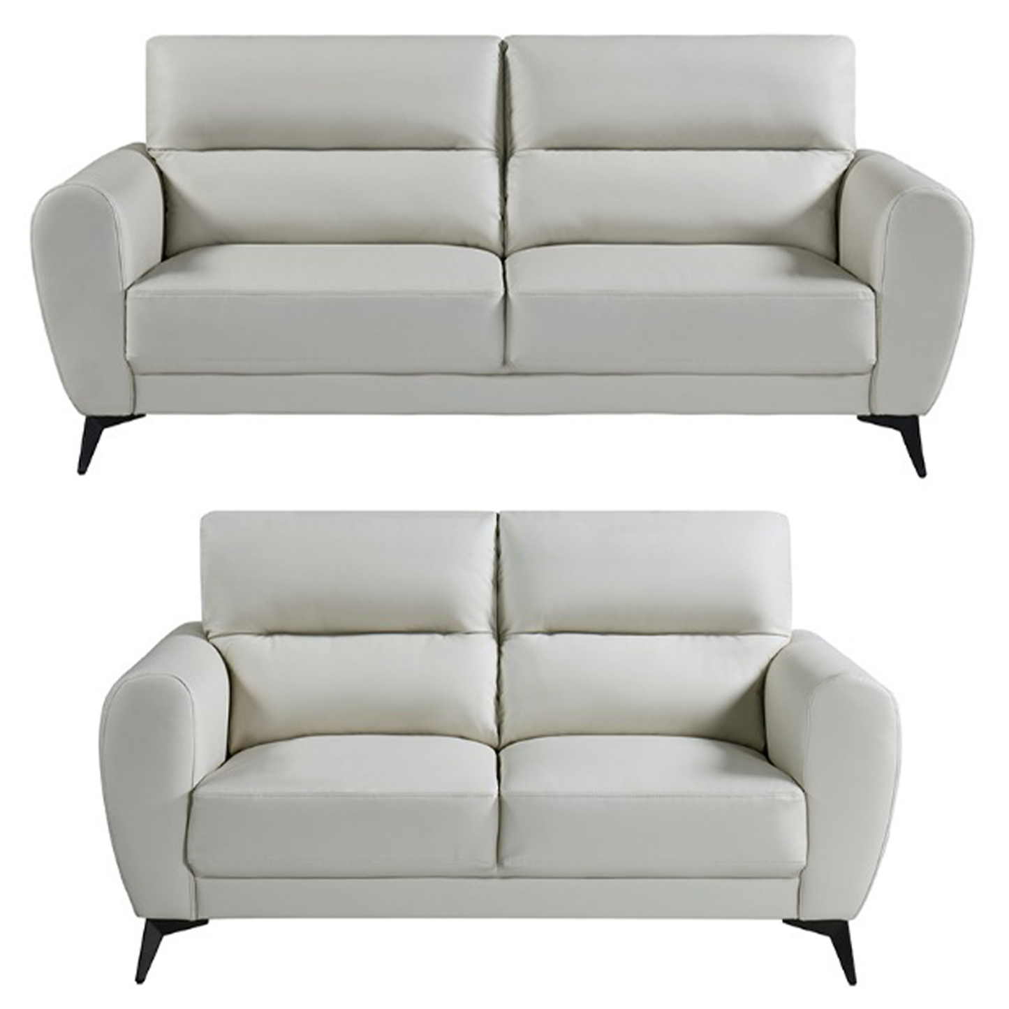 Leo Cream Leather Aire 3 + 2 Sofa Suite