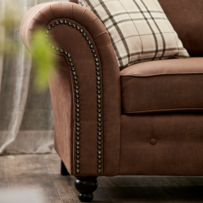 Oakland 5 Seater Leather Corner Sofa Chesterfield Style