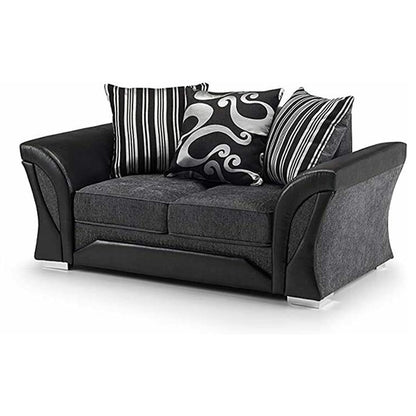 Lisbon Mixed Black and Grey Fabric Sofa Suite - 4