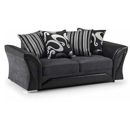 Lisbon Mixed Black and Grey Fabric Sofa Suite - 5