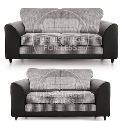 Luca Mixed Fabric Sofa Suite - Full Back