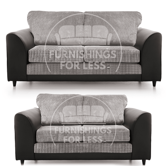 Luca Mixed Fabric Sofa Suite - Full Back