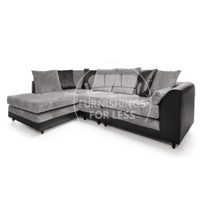 Luca Mixed Fabric 5 Seater Corner Sofa - Scatter Back