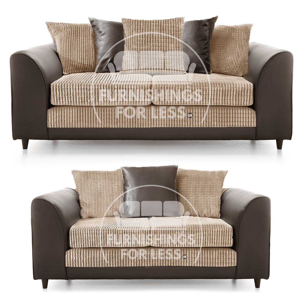 Luca Mixed Fabric Sofa Suite - Scatter Back - 4