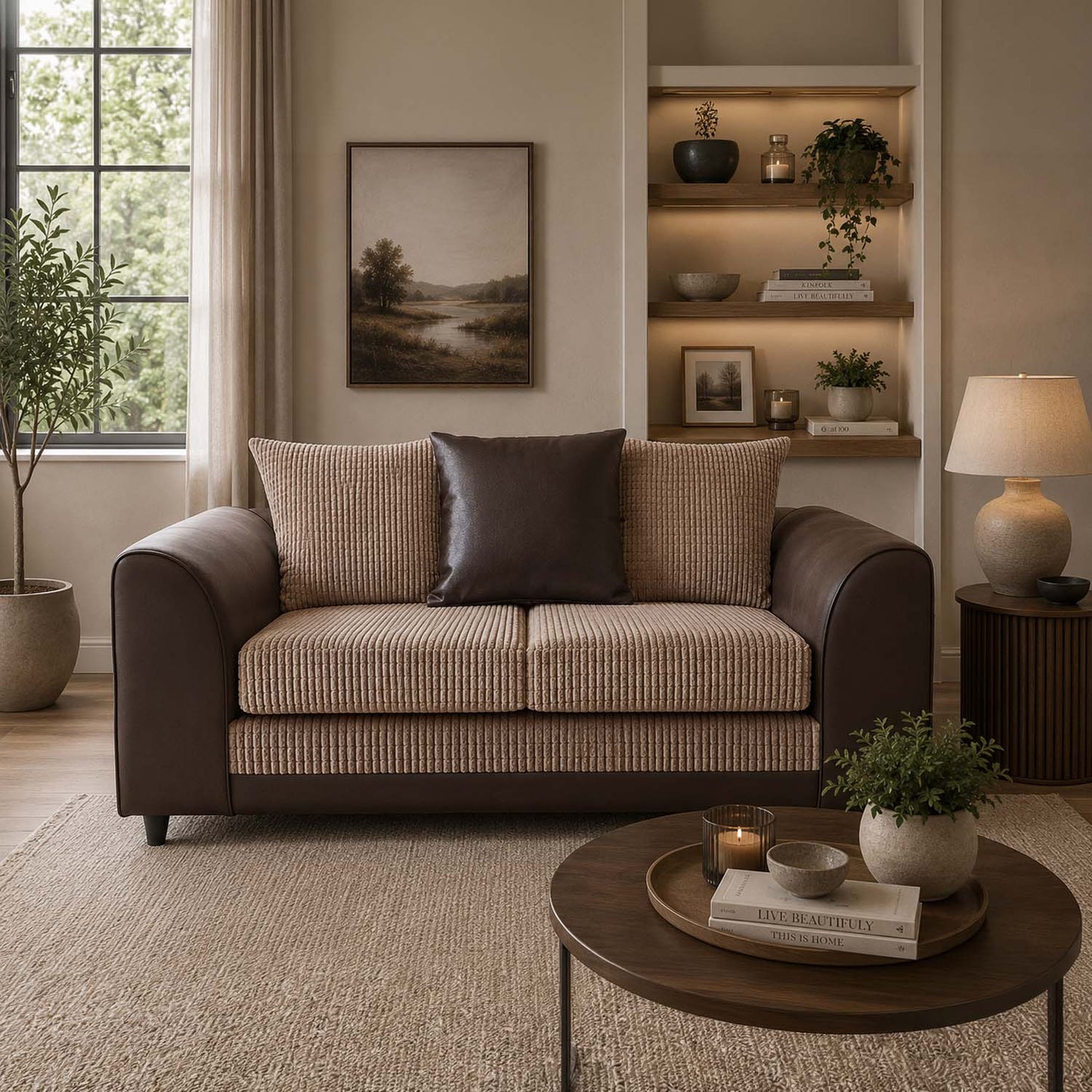 Luca Mixed Fabric Sofa Suite - Scatter Back