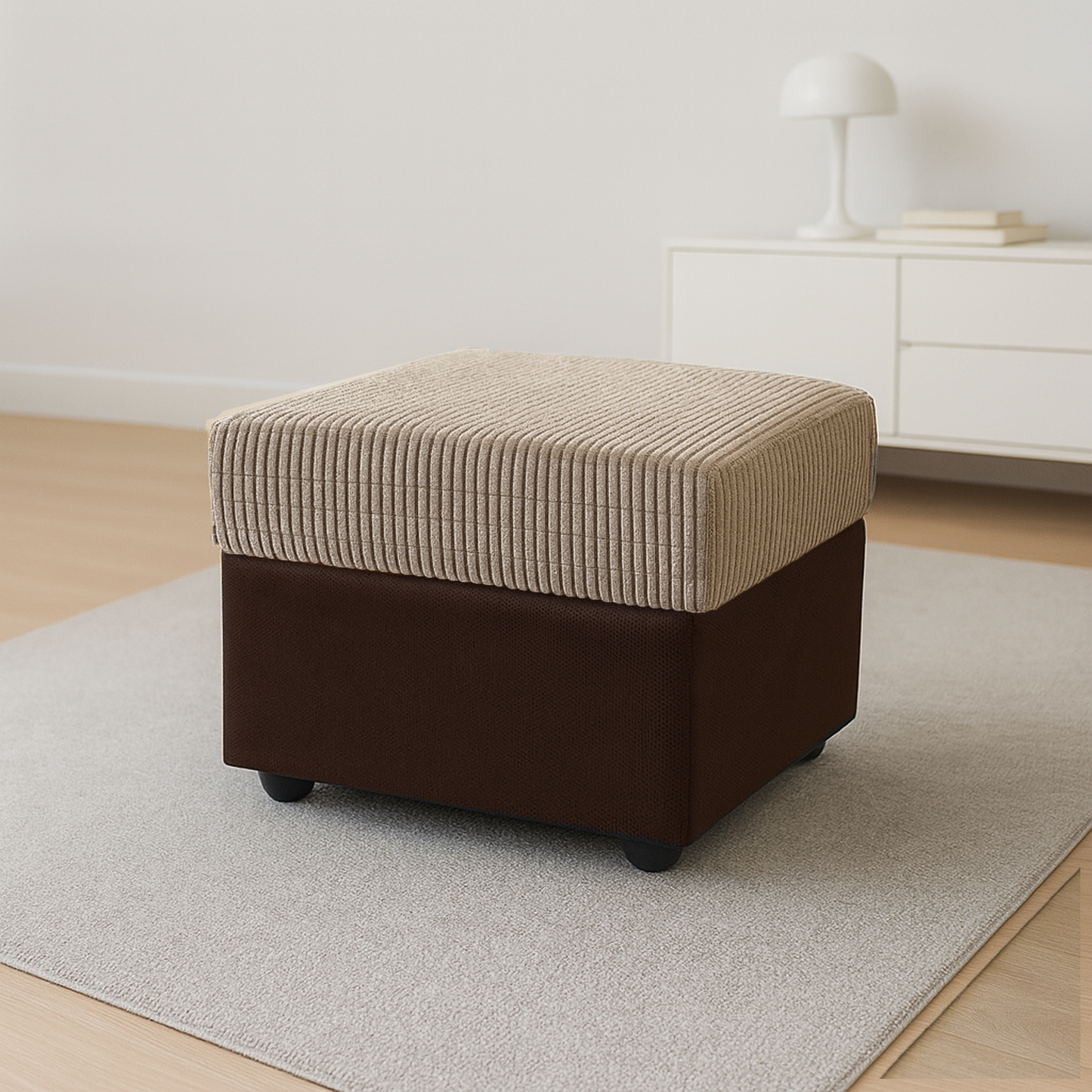 Luca Mixed Fabric Footstool