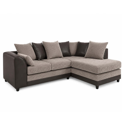 Luca Mixed Fabric 4 Seater Corner Sofa - Scatter Back