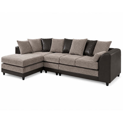 Luca Mixed Fabric 5 Seater Corner Sofa - Scatter Back