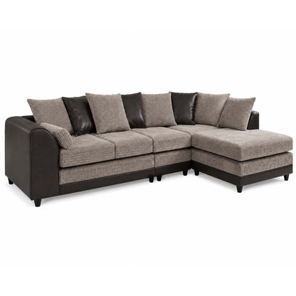 Luca Mixed Fabric 5 Seater Corner Sofa - Scatter Back