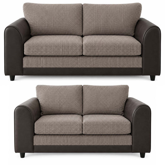 Luca Mixed Fabric Sofa Suite - Full Back