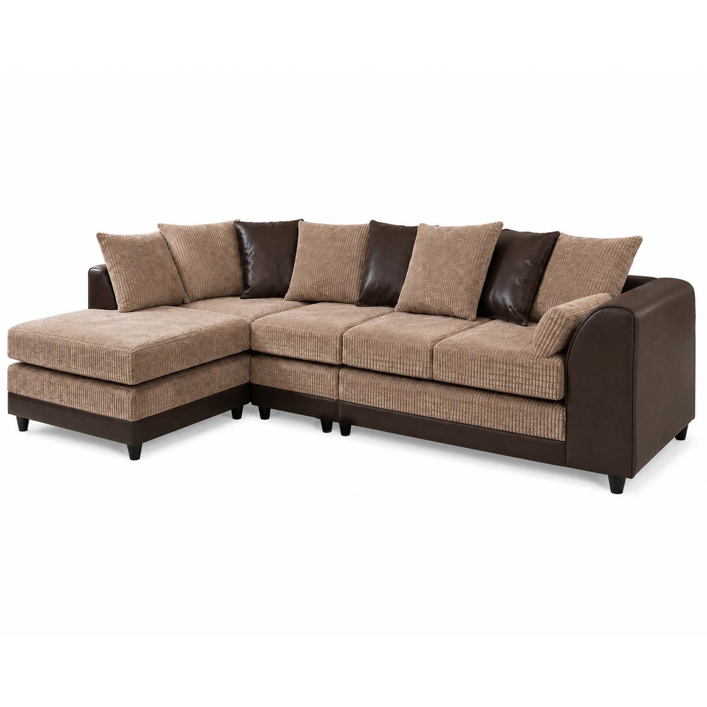 Luca Mixed Fabric 5 Seater Corner Sofa - Scatter Back