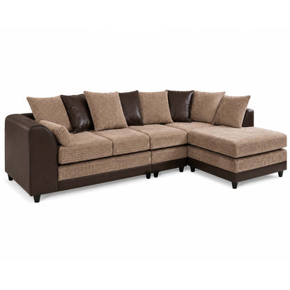 Luca Mixed Fabric 5 Seater Corner Sofa - Scatter Back