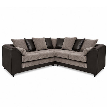 Ferguson / Luca Mixed Fabric 5 Seater Corner Sofa - Scatter Back