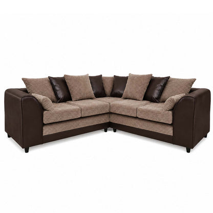 Ferguson / Luca Mixed Fabric 5 Seater Corner Sofa - Scatter Back