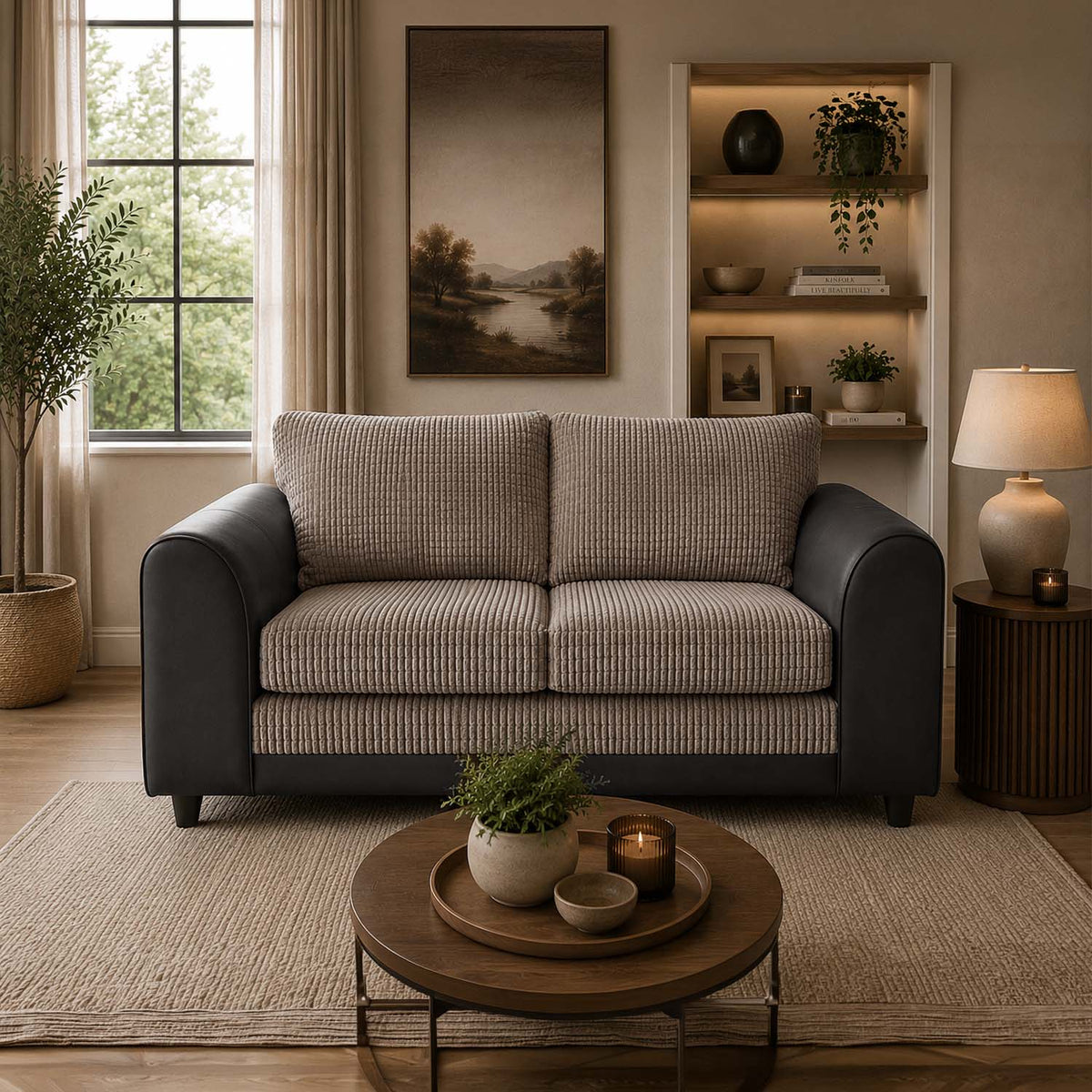 Luca Mixed Fabric Sofa Suite - Full Back