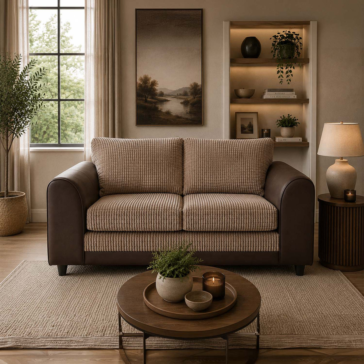 Luca Mixed Fabric Sofa Suite - Full Back