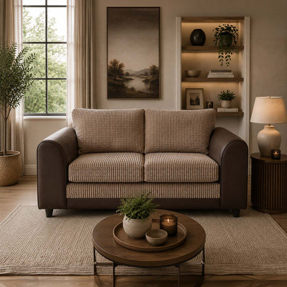 Luca Mixed Fabric Sofa Suite - Full Back
