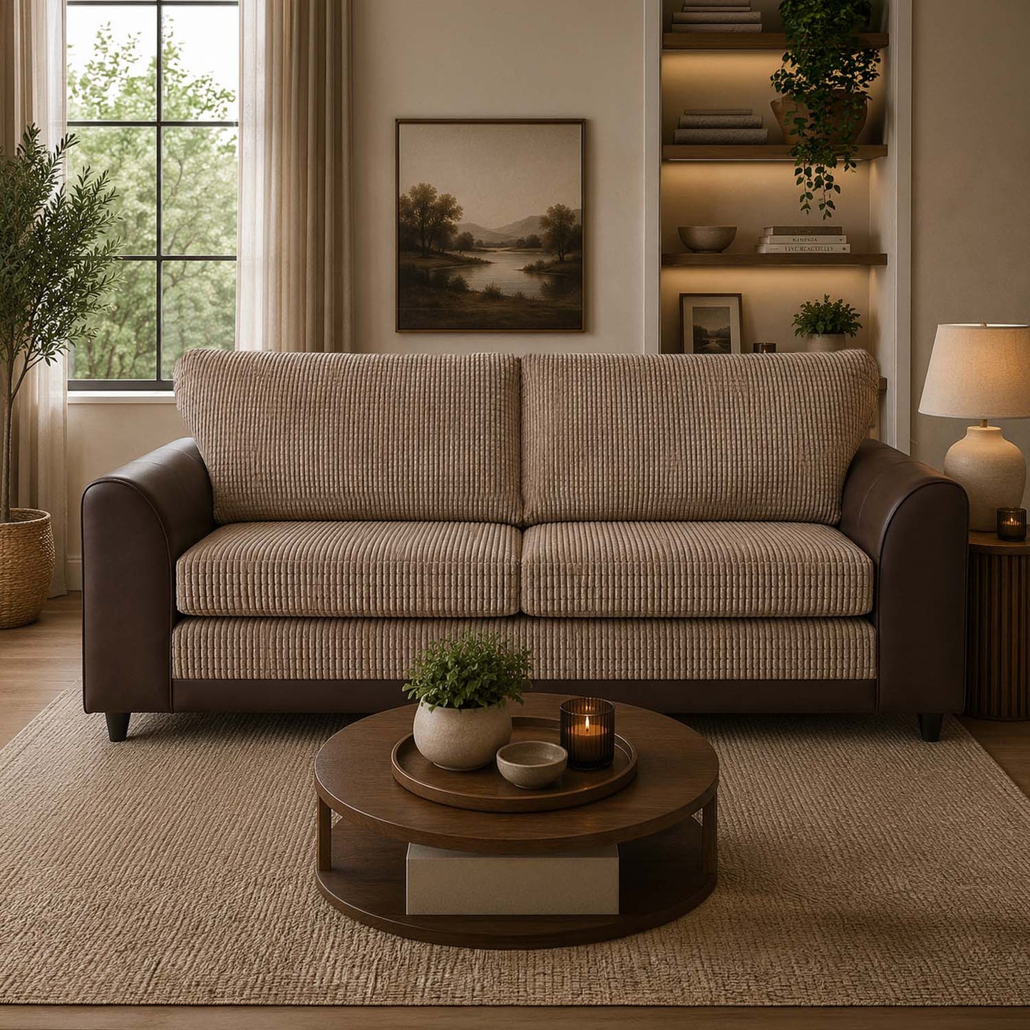 Luca Mixed Fabric Sofa Suite - Full Back