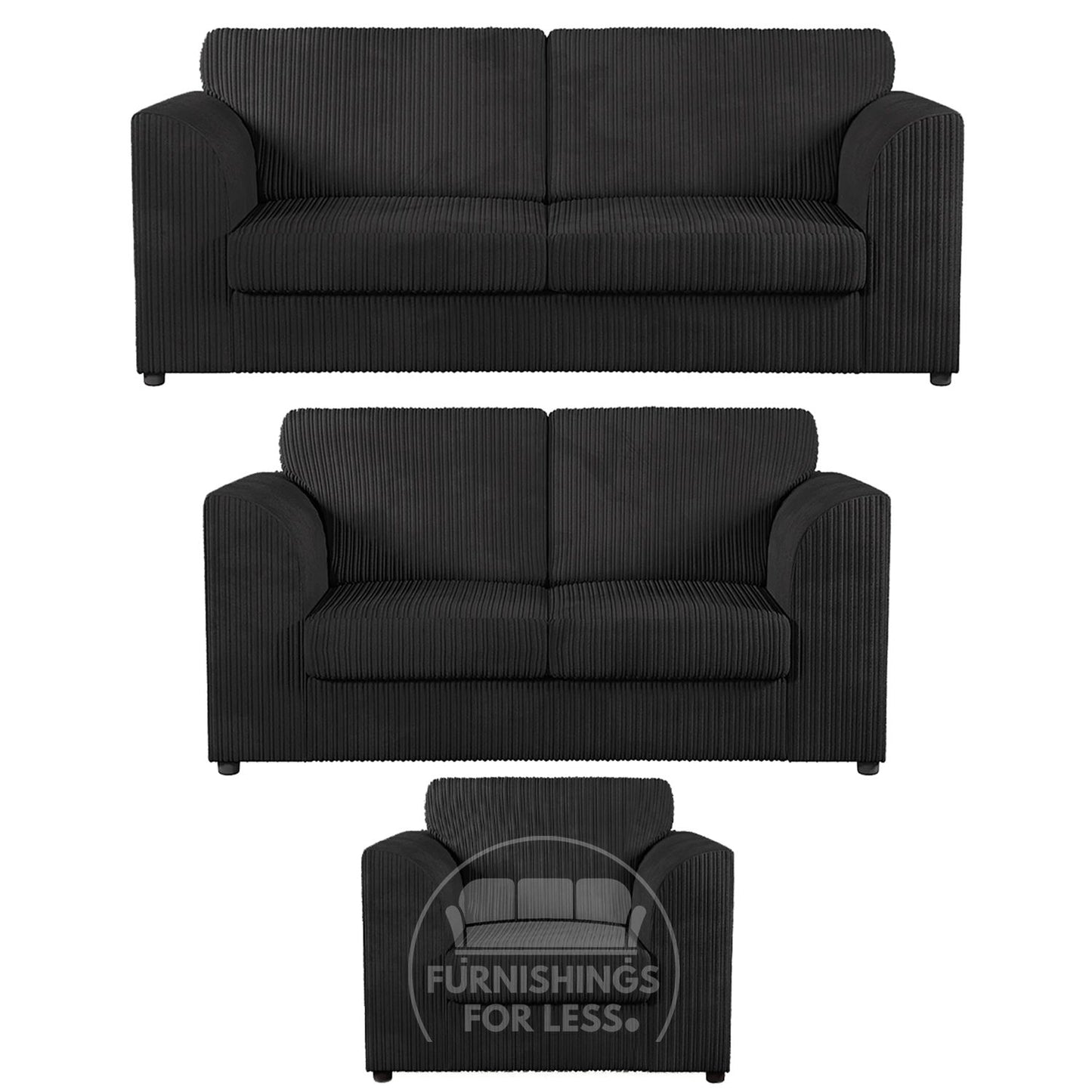 Luxor Full Jumbo Cord 3 Piece Suite - Full Back