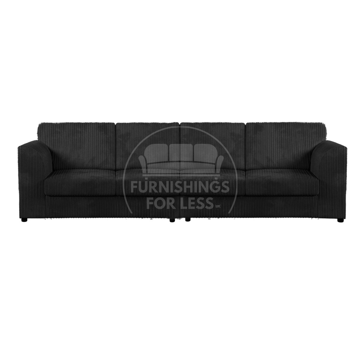 Luxor Cord Long Fabric 4 Seater - Full Back