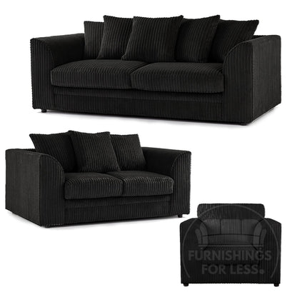 Luxor Full Jumbo Cord 3 Piece Suite - Scatter Back