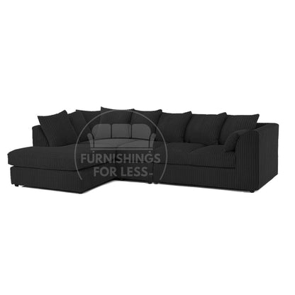 Luxor Full Cord Fabric 5 Seater Corner Sofa Scatter Back