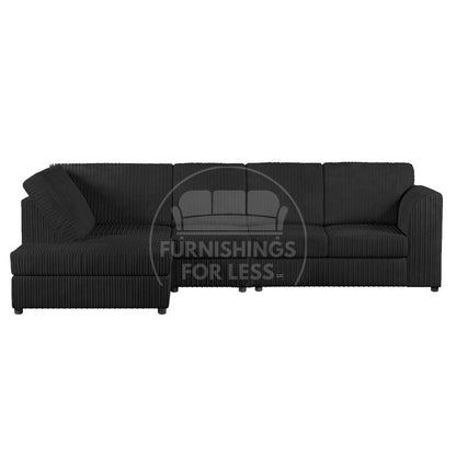 Luxor Full Cord Fabric 5 Seater Corner Sofa Full Back