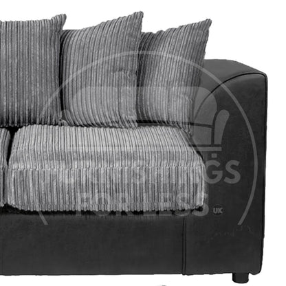 Luxor Full Cord Fabric 5 Seater Corner Sofa Scatter Back - 6