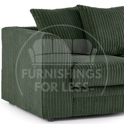 Luxor Full Jumbo Cord 3 Seater and 2 x Armchairs - Scatter Back - 4