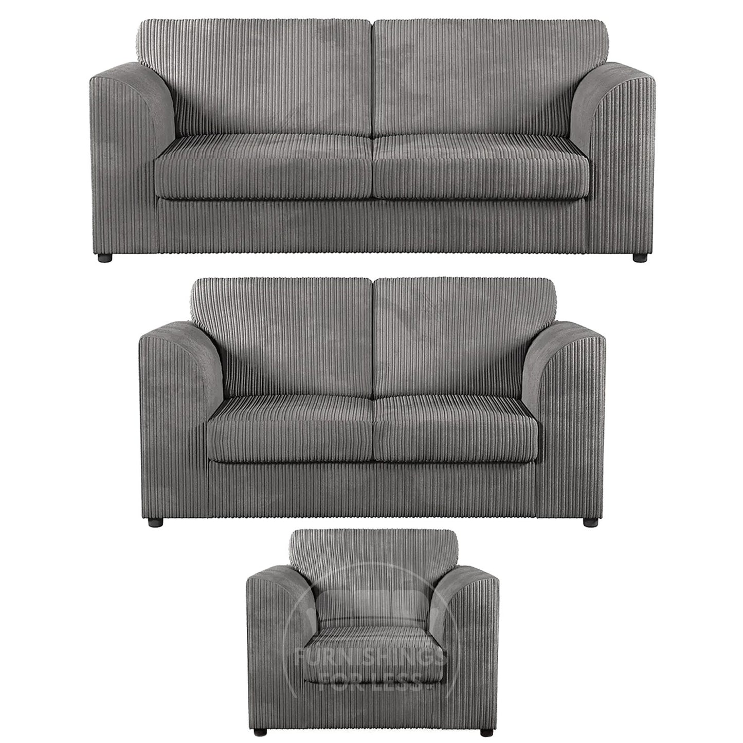 Luxor Full Jumbo Cord 3 Piece Suite - Full Back