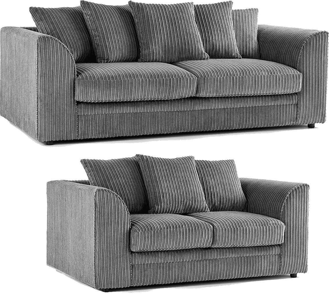 Luxor Full Jumbo 3 + 2 Seater Sofa Set - Scatter Back
