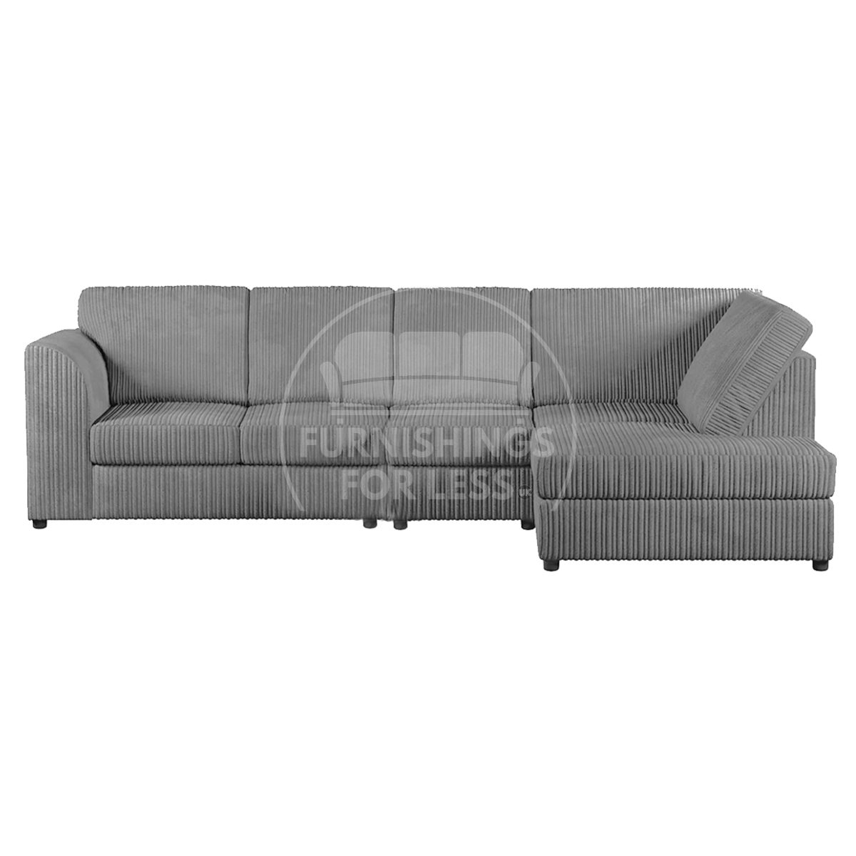 Luxor Full Cord Fabric 5 Seater Corner Sofa Full Back