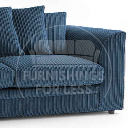 Luxor Full Cord Fabric 5 Seater Corner Sofa Scatter Back - 8