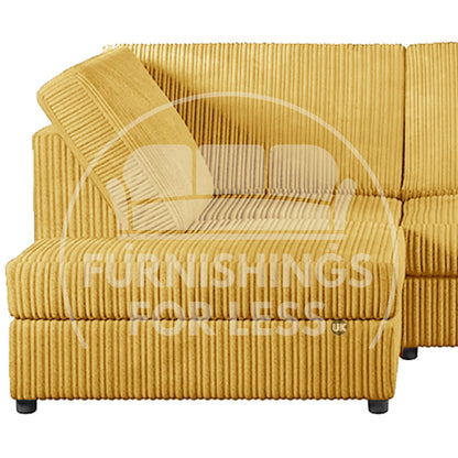 Luxor Full Cord Fabric 4 Seater Corner Sofa Full Back - 2