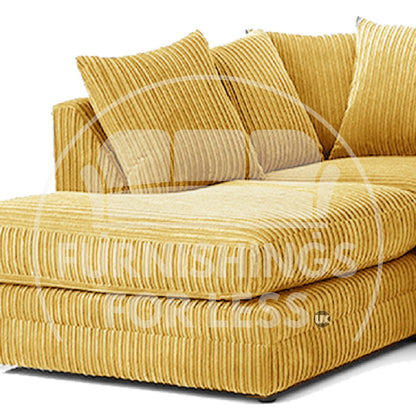 Luxor Full Cord Fabric 5 Seater Corner Sofa Scatter Back - 4