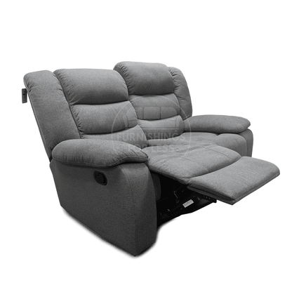 Manhattan Full Fabric Reclining Sofa Suite 3 + 2 - Grey - 4