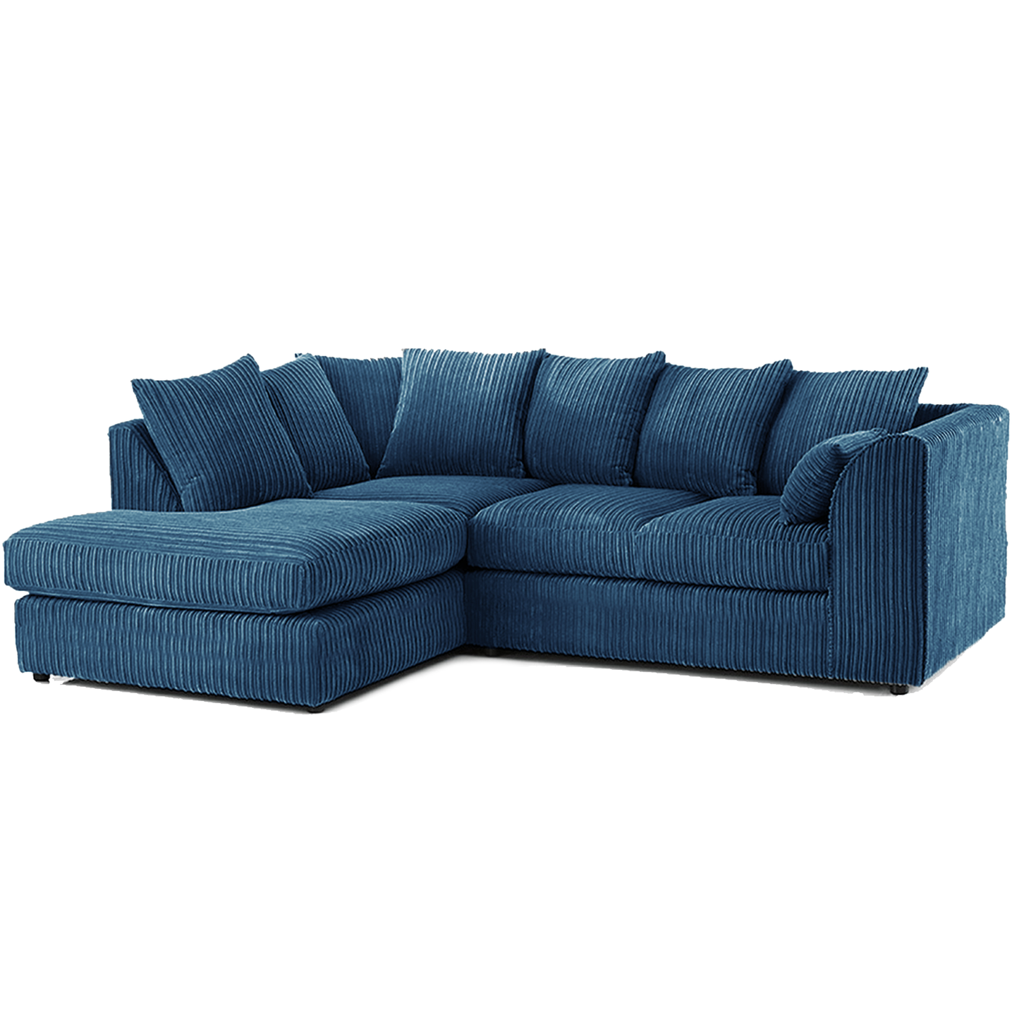 Luxor Cord Fabric 4 Seater Corner Sofa Scatter Back