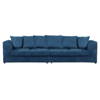 Luxor Cord Long Fabric 4 Seater - Scatter back