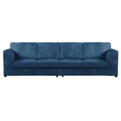 Luxor Cord Long Fabric 4 Seater - Full Back