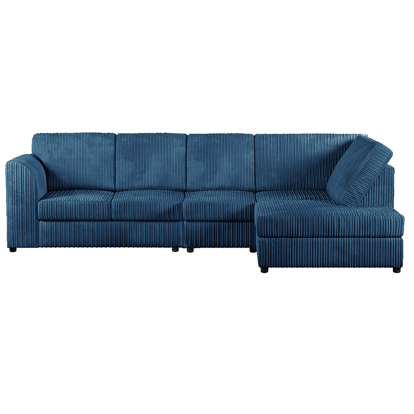 Luxor Full Cord Fabric 5 Seater Corner Sofa Full Back