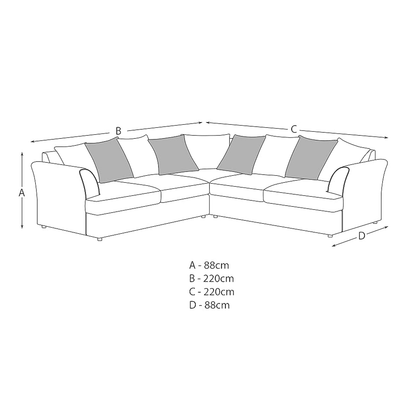 Mellors Chenille 5 Seater Corner Sofa - 2