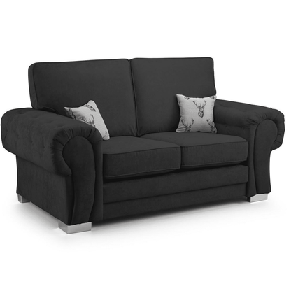 Milan Chesterfield Fabric 2 Seater Sofa - Full Back