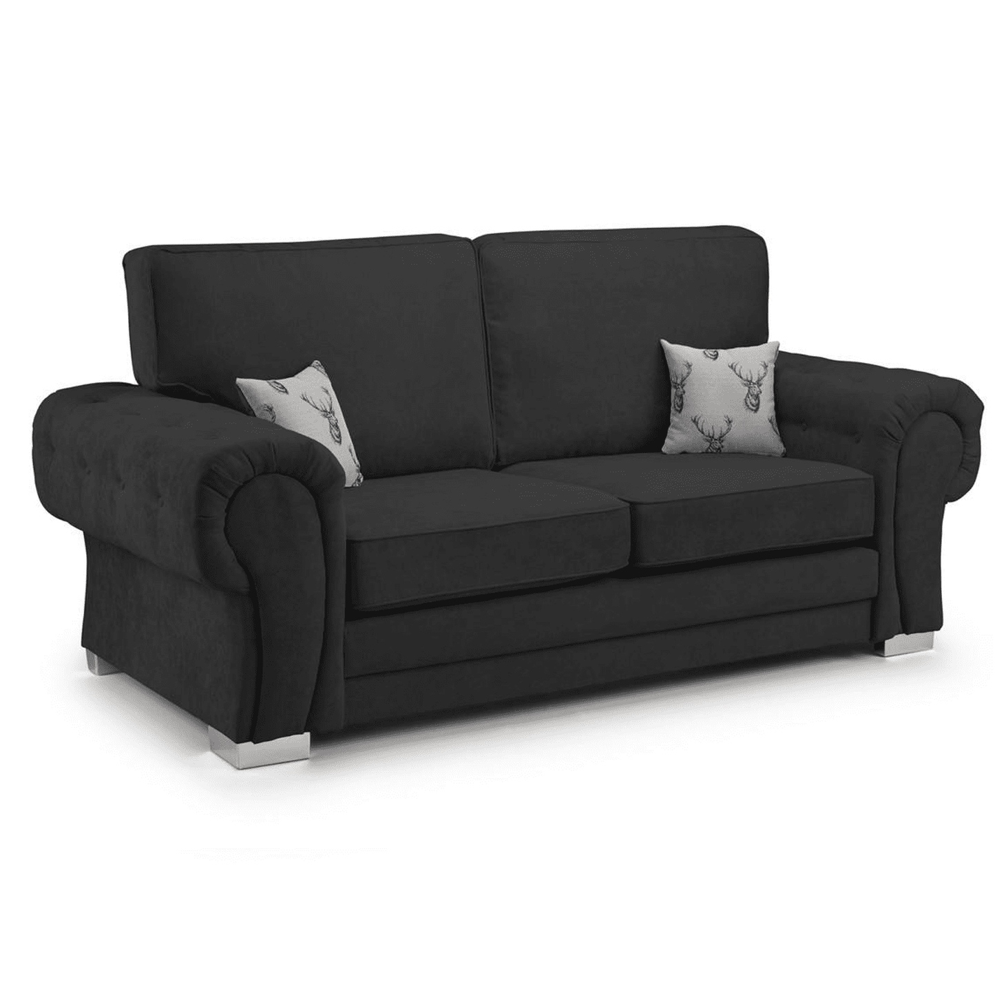 Milan Chesterfield Fabric 3 Seater Sofa - Full Back