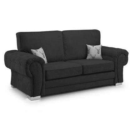 Milan Chesterfield Fabric 3 Seater Sofa - Full Back