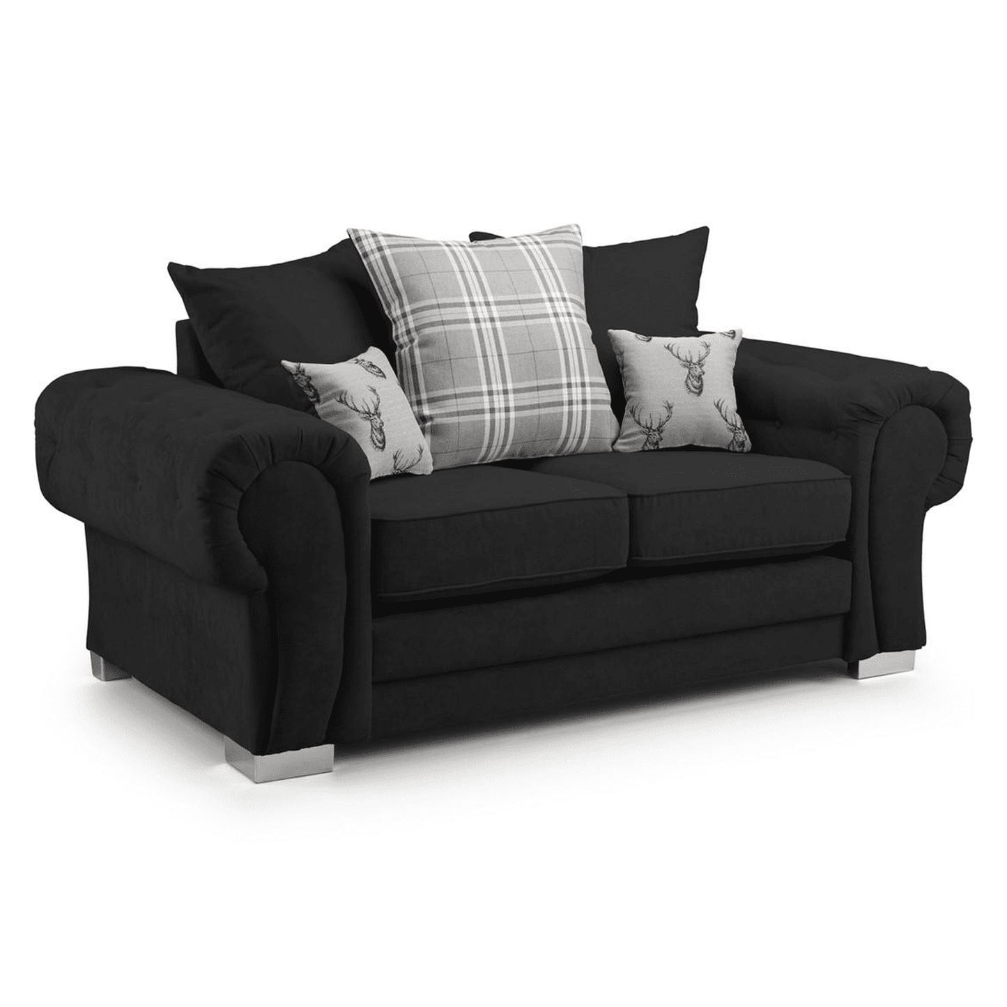 Milan Chesterfield Fabric 2 Seater Sofa - Scatter Back
