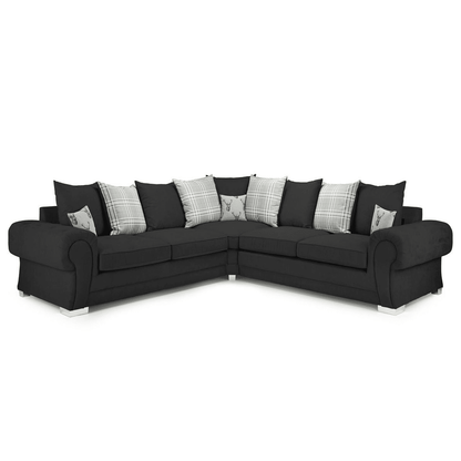 Milan Chesterfield Fabric 5 Seater Corner Sofa - Scatter Back