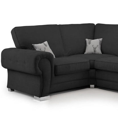 Milan Chesterfield Fabric 4 Seater Corner Sofa - Full Back - 6