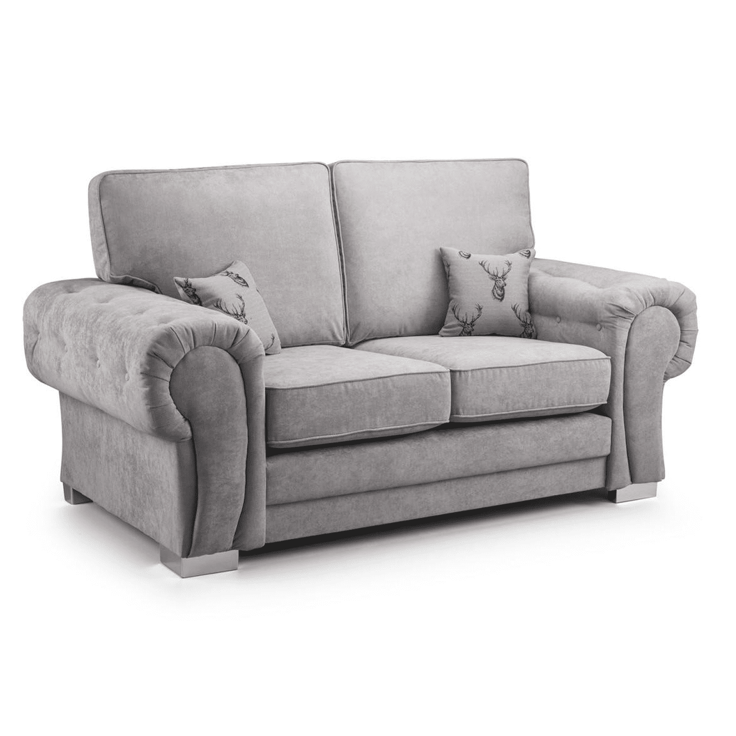 Milan Chesterfield Fabric 2 Seater Sofa - Full Back