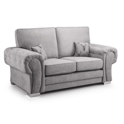 Milan Chesterfield Fabric 2 Seater Sofa - Full Back