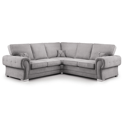 Milan Chesterfield Fabric 5 Seater Corner Sofa - Full Back